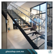 Cargar imagen en el visor de la galería, Barandal Flotado ó de Minipostes con cristal de 10mm por M2