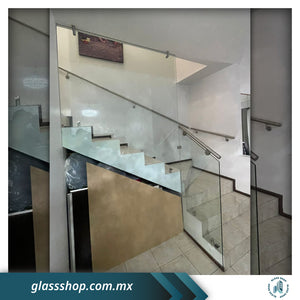 Barandal Flotado ó de Minipostes con cristal de 10mm por M2