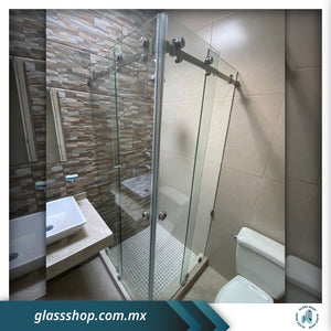 Cancel de Baño Corredizo en Escuadra Bacalar de 10 mm