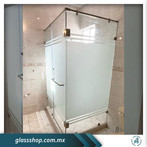 Cancel de Baño Fijo-Puerta 10mm en Escuadra