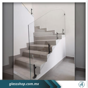 Barandal Flotado ó de Minipostes con cristal de 10mm por M2