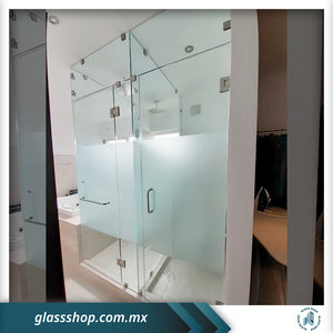 Cancel de Baño Fijo-Puerta 10mm en Escuadra