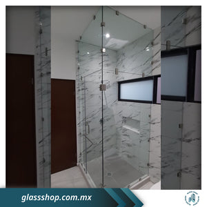 Cancel de Baño Fijo-Puerta 10mm en Escuadra