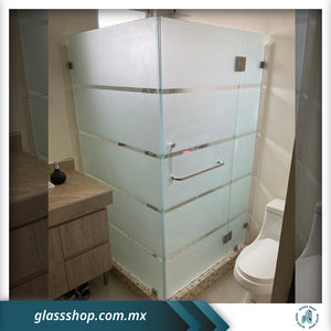 Cancel de Baño Fijo-Puerta 10mm en Escuadra