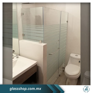 Cancel de Baño Fijo-Puerta 10mm en Escuadra